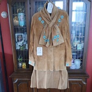 Vintage Jane Seymour Western 3pc Leather Suit